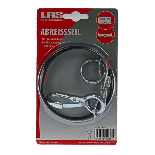 LAS Abreissseil, mit Haken und Ringen, 1000 mm länge, aus PVC