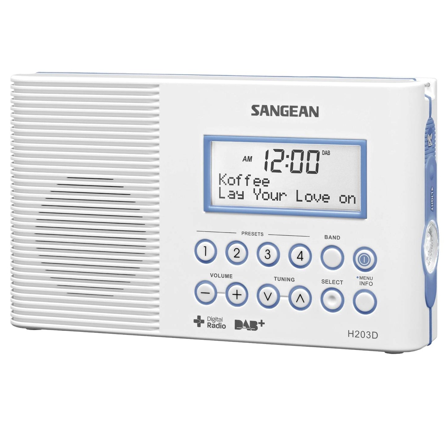 Sangean H203 DAB+ Radio wasserdichtes UKW DAB+ Badradio mit Uhr und Licht