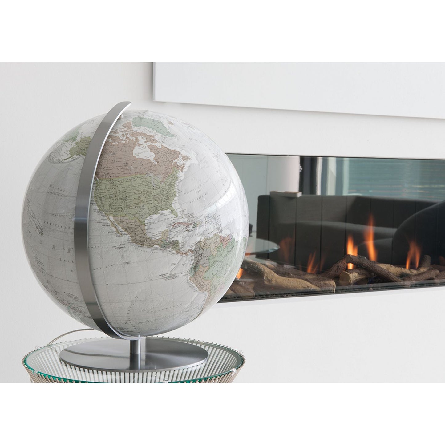 Globe lumineux Columbus Duo Alba D 34 cm, image de carte en anglais, différentes variantes