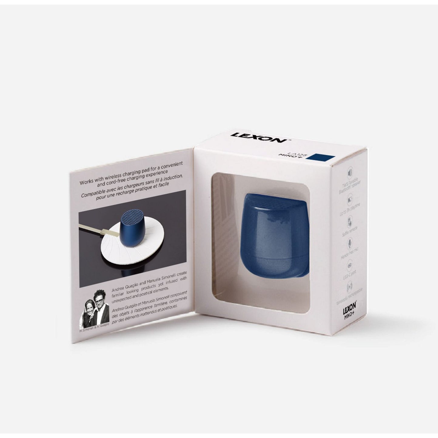 Lexon MINO+ mini haut-parleur Bluetooth TWS, Qi, différentes couleurs