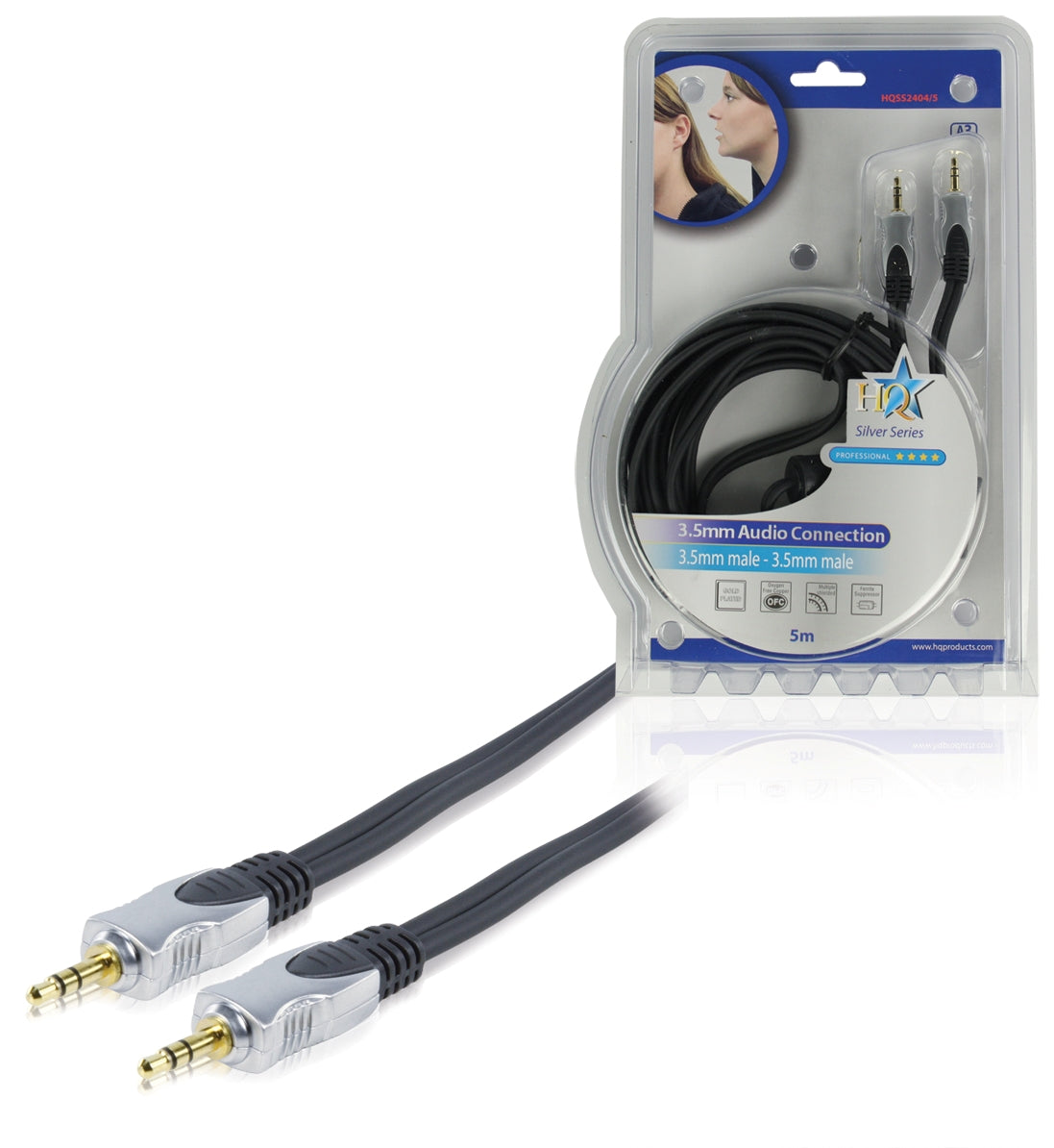 Connexion jack stéréo Câble 3,5 mm, 5 m, qualité haut de gamme